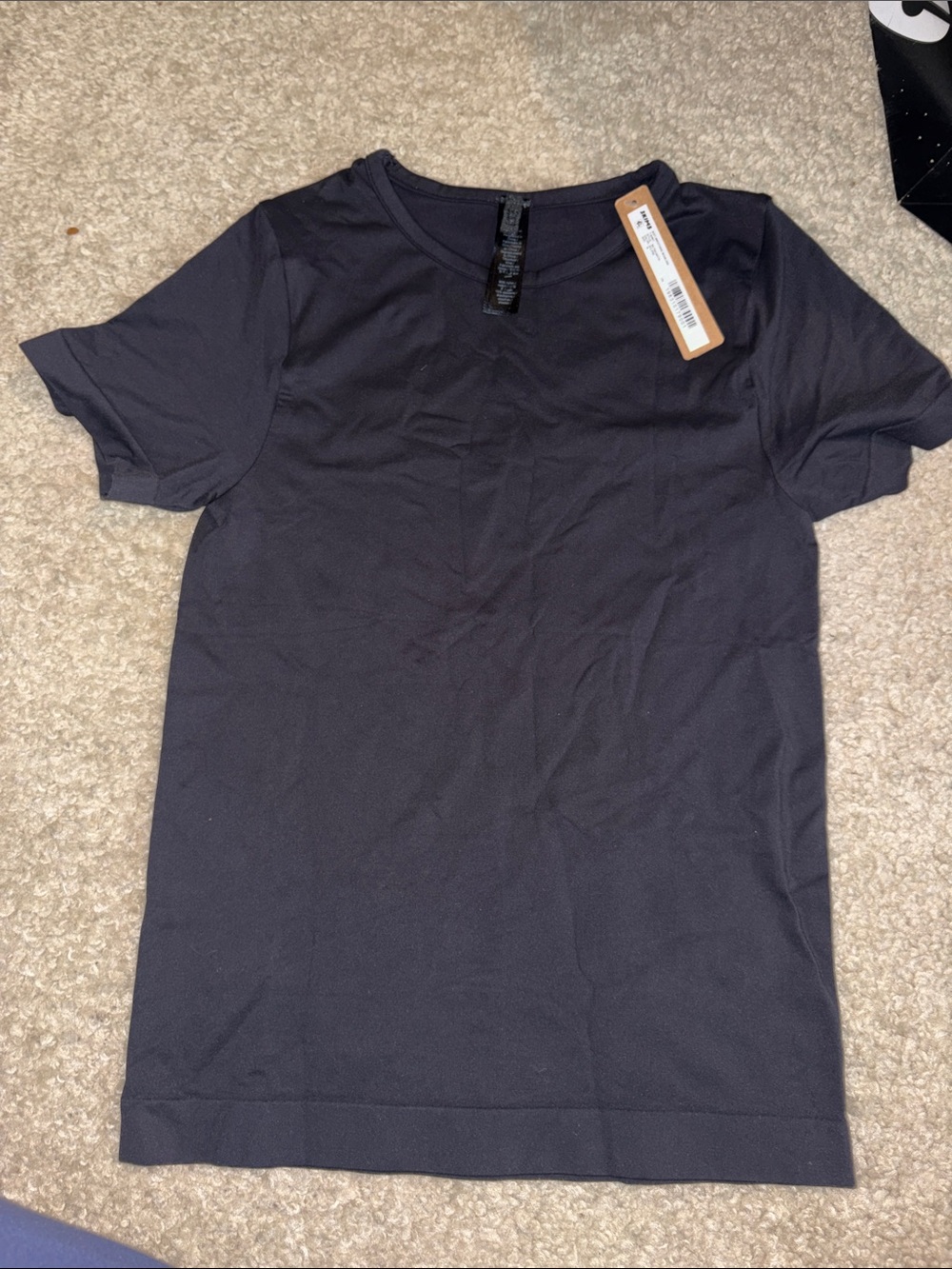 SKIMS Black Short Sleeve Crew Neck Tee